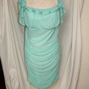 Formal Dress Turquoise Ruched sz3X